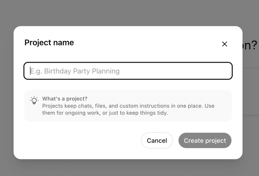 ChatGPT projects